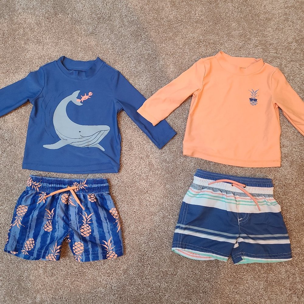 Set of 2 Carter's Swimsuit and Swimshirt for 6-month Old Boy